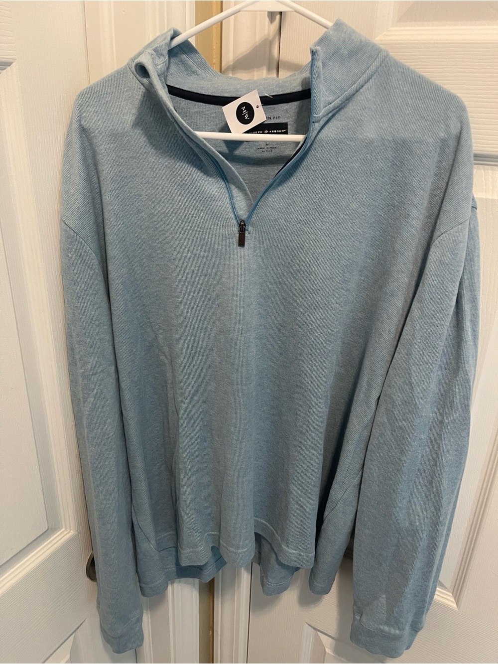 Joseph Abboud Men's Light Blue Quarter-Zip Sweater